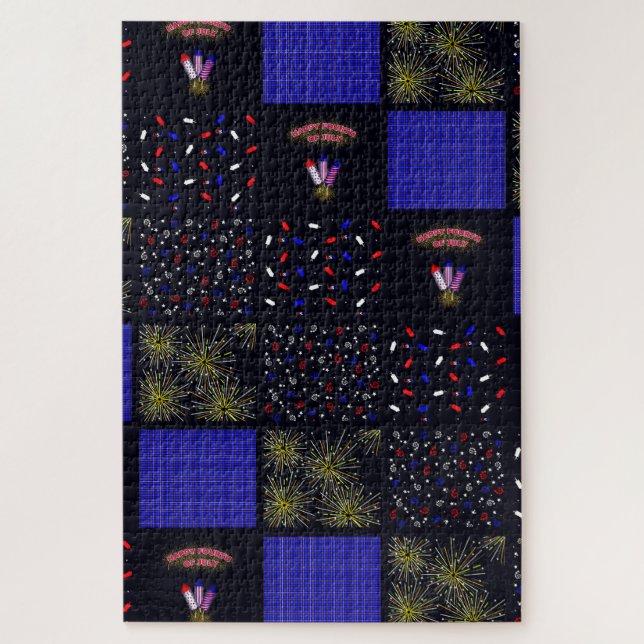 Quebra-cabeça Padrão de patch do quarto de julho - 4 de julho (Vertical)