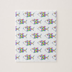 Quebra-cabeça Padrão de Peixe abstrato