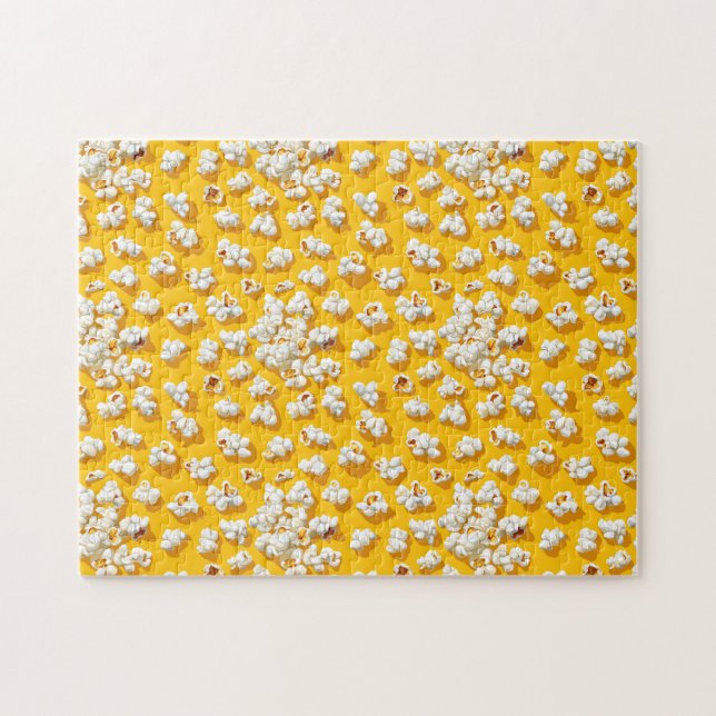Quebra-cabeça Padrão de pipoca em fundo amarelo (Horizontal)