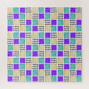 Quebra-cabeça Padrão de Quadrados Abstratos Geométricos Colorido