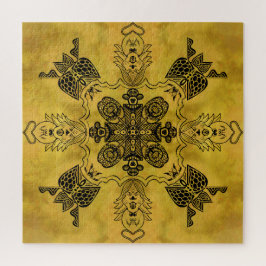 Quebra-cabeça Padrão de Repetição de Desenho de Linha Tribal do 