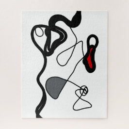 Quebra-cabeça Padrão de retenção: Abstrato preto, branco, Cinza 