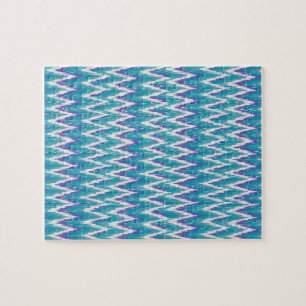 Quebra-cabeça Padrão de Teal e Ametyst de Kat ZigZag