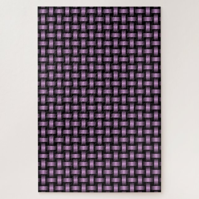 Quebra-cabeça Padrão de Tecido Preto Roxo (Vertical)