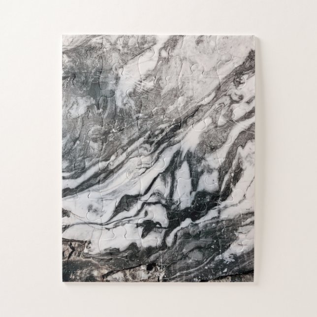 Quebra-cabeça Padrão de textura do mármore preto e branco (Vertical)