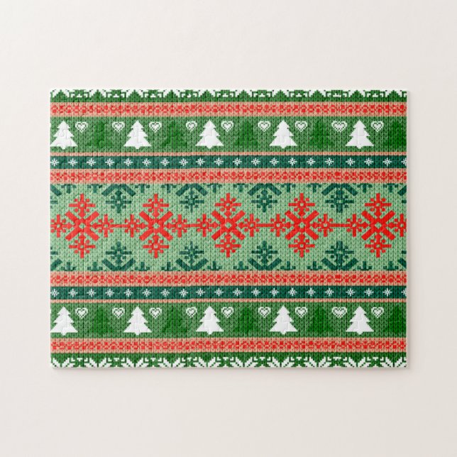 Quebra-cabeça Padrão de tricô de Natal (Horizontal)
