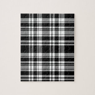 Quebra-cabeça padrão de xadrez branca preto elegante