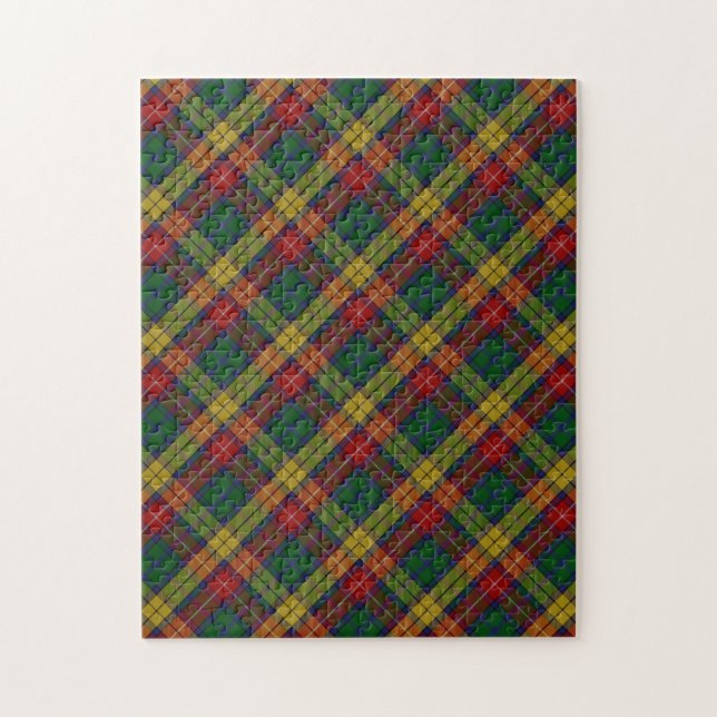 Quebra-cabeça Padrão de Xadrez de Buchanan Clan Tartan Difícil (Vertical)