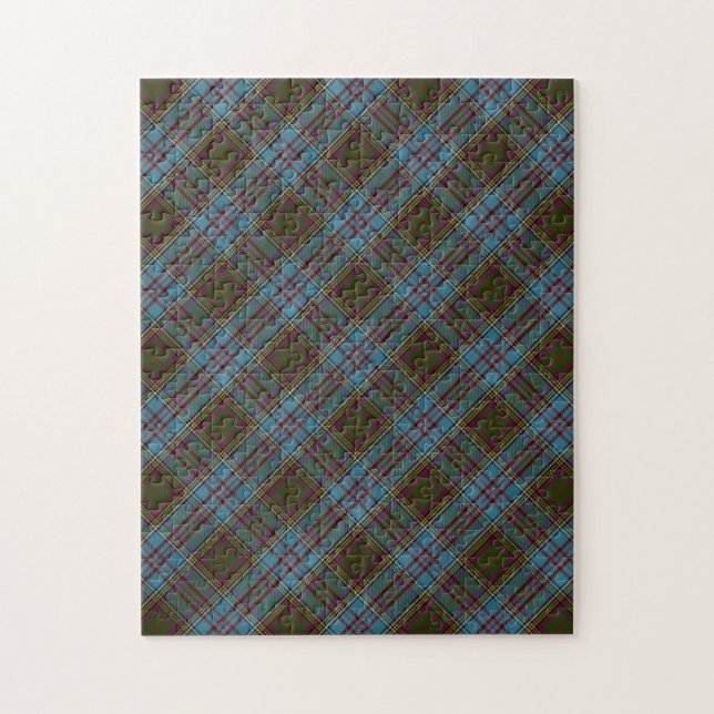 Quebra-cabeça Padrão de Xadrez do Anderson Clan Tartan (Vertical)