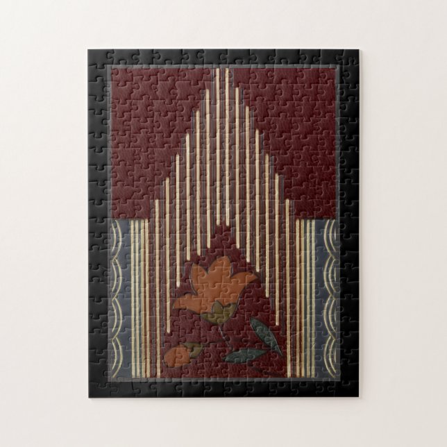 Quebra-cabeça Padrão Deco Com Flor E Espiro (Vertical)