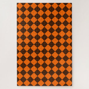 Quebra-cabeça Padrão do Verificador de Diamantes Orange Brown