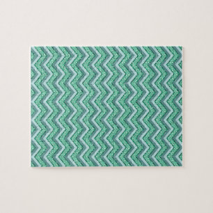 Quebra-cabeça Padrão Emerald Chevron Facultado