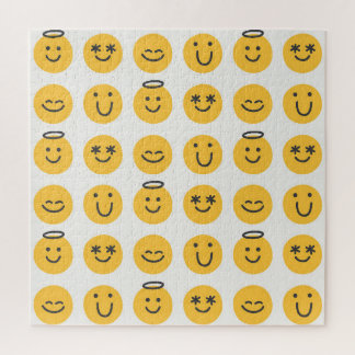 Quebra-cabeça Padrão Emoji Feliz Desenhado Pela Mão