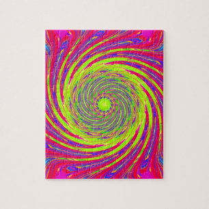 Quebra-cabeça Padrão Espiral Psicodélico: