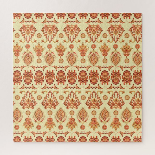 Quebra-cabeça Padrão Étnico Floral Folclórico Batik (Vertical)