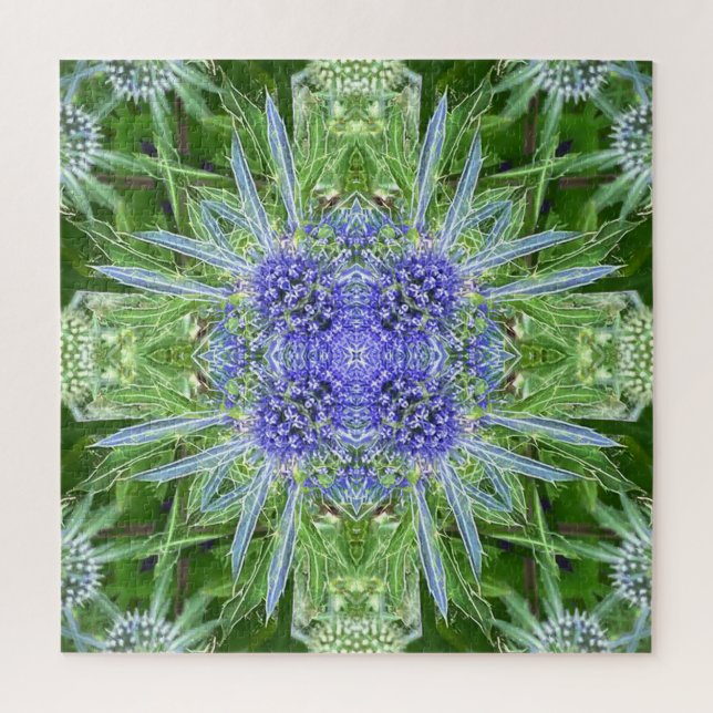 Quebra-cabeça padrão floral de Cardo de Cristal (Vertical)