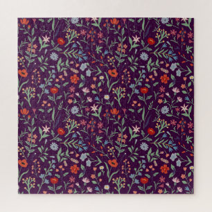Quebra-cabeça Padrão floral decorativo sem costura.
