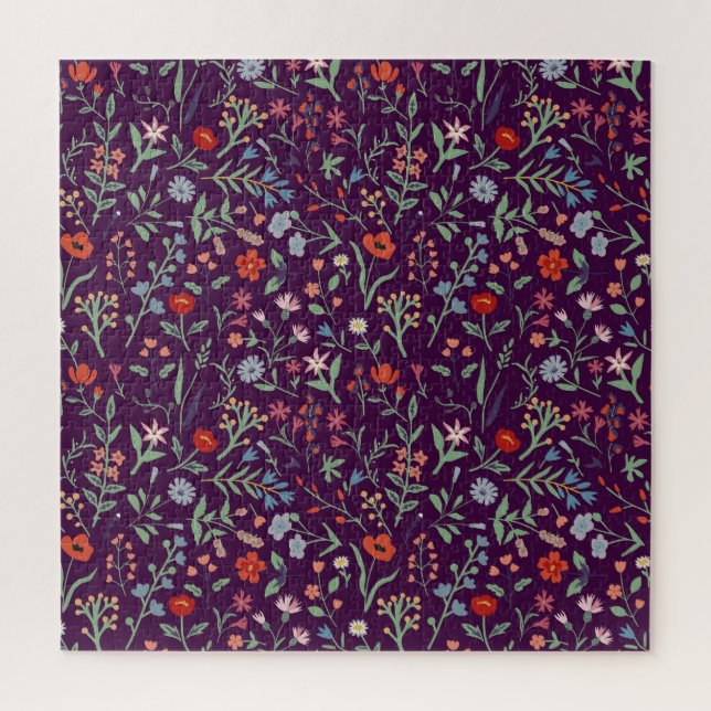 Quebra-cabeça Padrão floral decorativo sem costura. (Vertical)