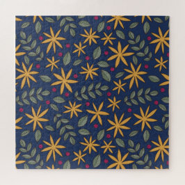 Quebra-cabeça Padrão Floral Dourado Desenho Botânico