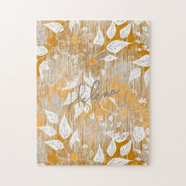 Quebra-cabeça Padrão floral elegante.