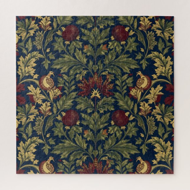 Quebra-cabeça Padrão Floral Romã Azul-Marinho William Morris (Vertical)
