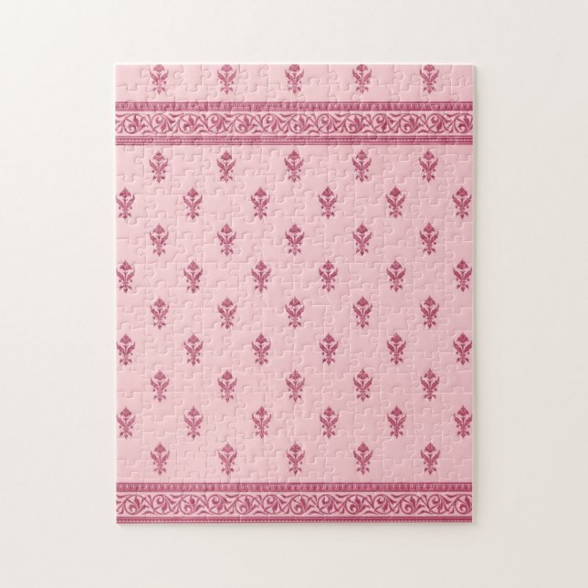 Quebra-cabeça Padrão Floral Rosa (Vertical)