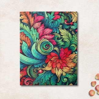 Quebra-cabeça Padrão Floral Vintage Moderno Colorido