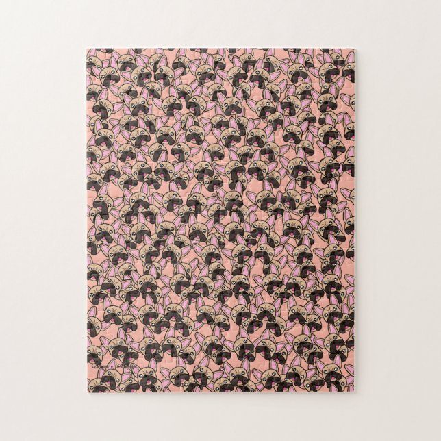 Quebra-cabeça Padrão Francês De Cachorro-Bulldog Muito Difícil (Vertical)