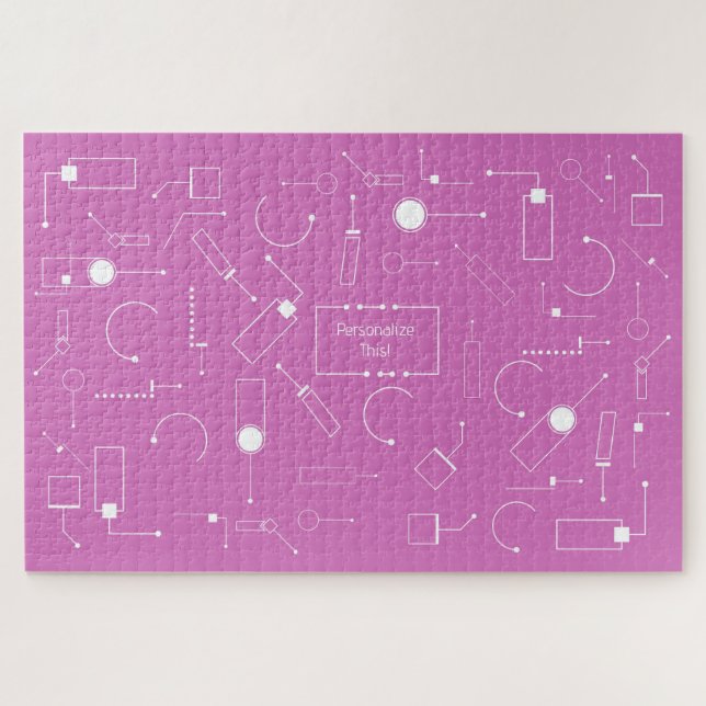 Quebra-cabeça Padrão futurista: Violet (texto branco) 006 (Horizontal)