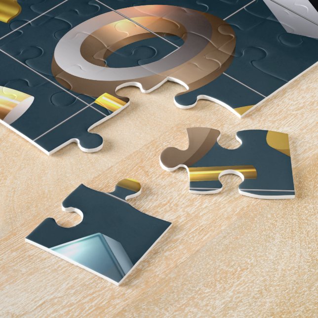 Quebra-cabeça Padrão Geométrico 3D (Lateral)