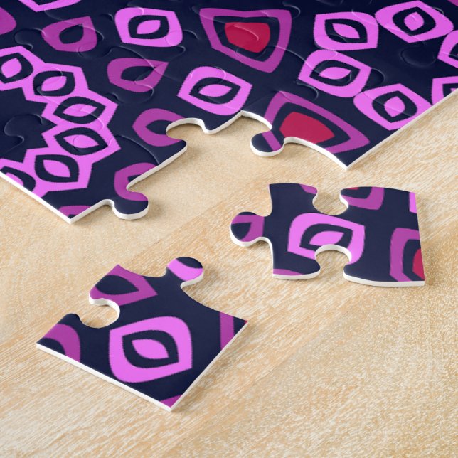 Quebra-cabeça Padrão Geométrico com Tri-Hexago Truncado Roxo (Lateral)