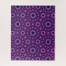 Padrão Geométrico com Tri-Hexágono Truncado Roxo