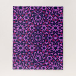Quebra-cabeça Padrão Geométrico com Tri-Hexágono Truncado Roxo