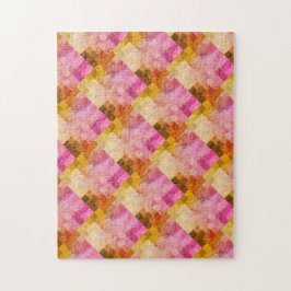 Quebra-cabeça Padrão Geométrico Cor de Água Rosa