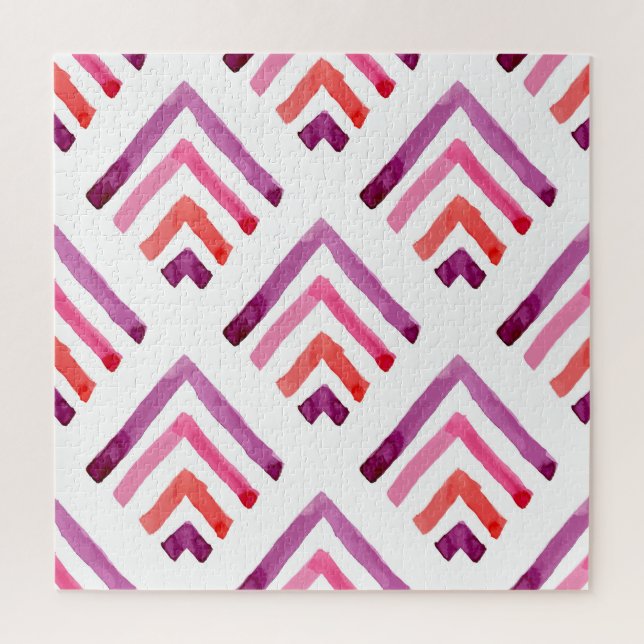 Quebra-cabeça Padrão Geométrico de Abstrato de Aquarelas (Vertical)