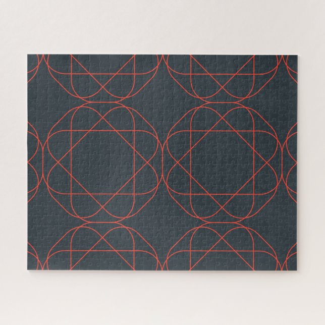 Quebra-cabeça Padrão geométrico moderno, simples, fofo e lúdico (Horizontal)