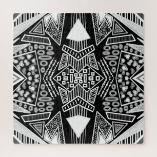 Quebra-cabeça Padrão Inspirado Na Moda De Pista B E W