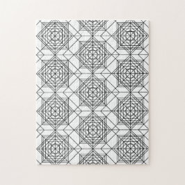 Quebra-cabeça Padrão linear de Abstrato branco e preto da vinhet