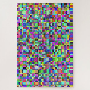 Quebra-cabeça Padrão Multicolorido de Formas Quadradas Abstratas