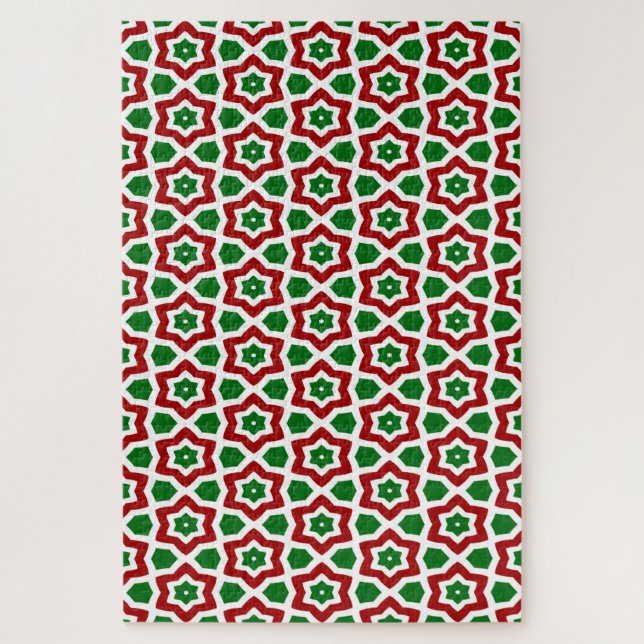 Quebra-cabeça Padrão Natalino Ornamentado (Vertical)