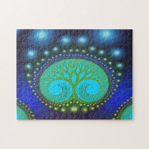 Quebra-cabeça Padrão Natural da Floresta Celestial Abstrato Art