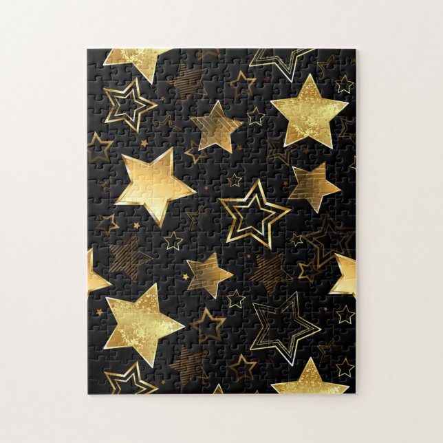 Quebra-cabeça Padrão sem costura com estrelas de Ouro (Vertical)