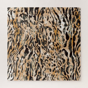 Quebra-cabeça Padrão Têxtil do Medidor Leopardo Colorido