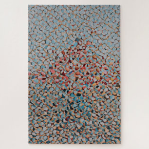 Quebra-cabeça Padrão Texturizado Abstrato Fluxo Mosaico Azul