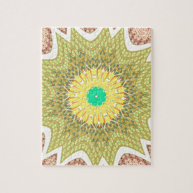 Quebra-cabeça Padrão tribal étnico africano AMARELO DORADO (Vertical)