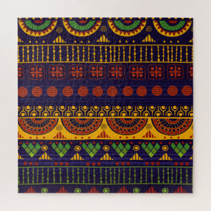 Quebra-cabeça Padrão tribal, versátil para vários usos.