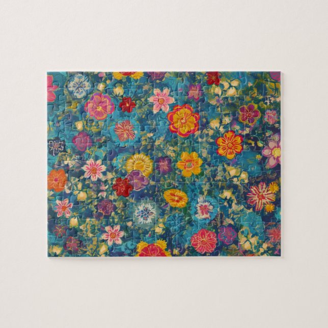 Quebra-cabeça Padrão Vintage Flowers (Horizontal)