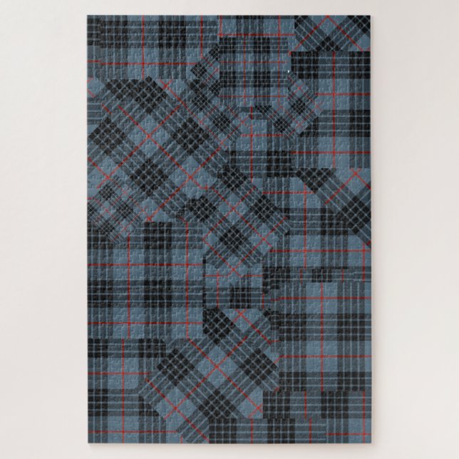 Quebra-cabeça Padrão Xadrez Mackay Blue Tartan (Vertical)