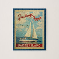Padre Island Sailboat Viagens vintage Texas