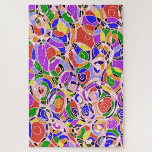 Quebra-cabeça Padrões Abstratos Giratórios Pastel